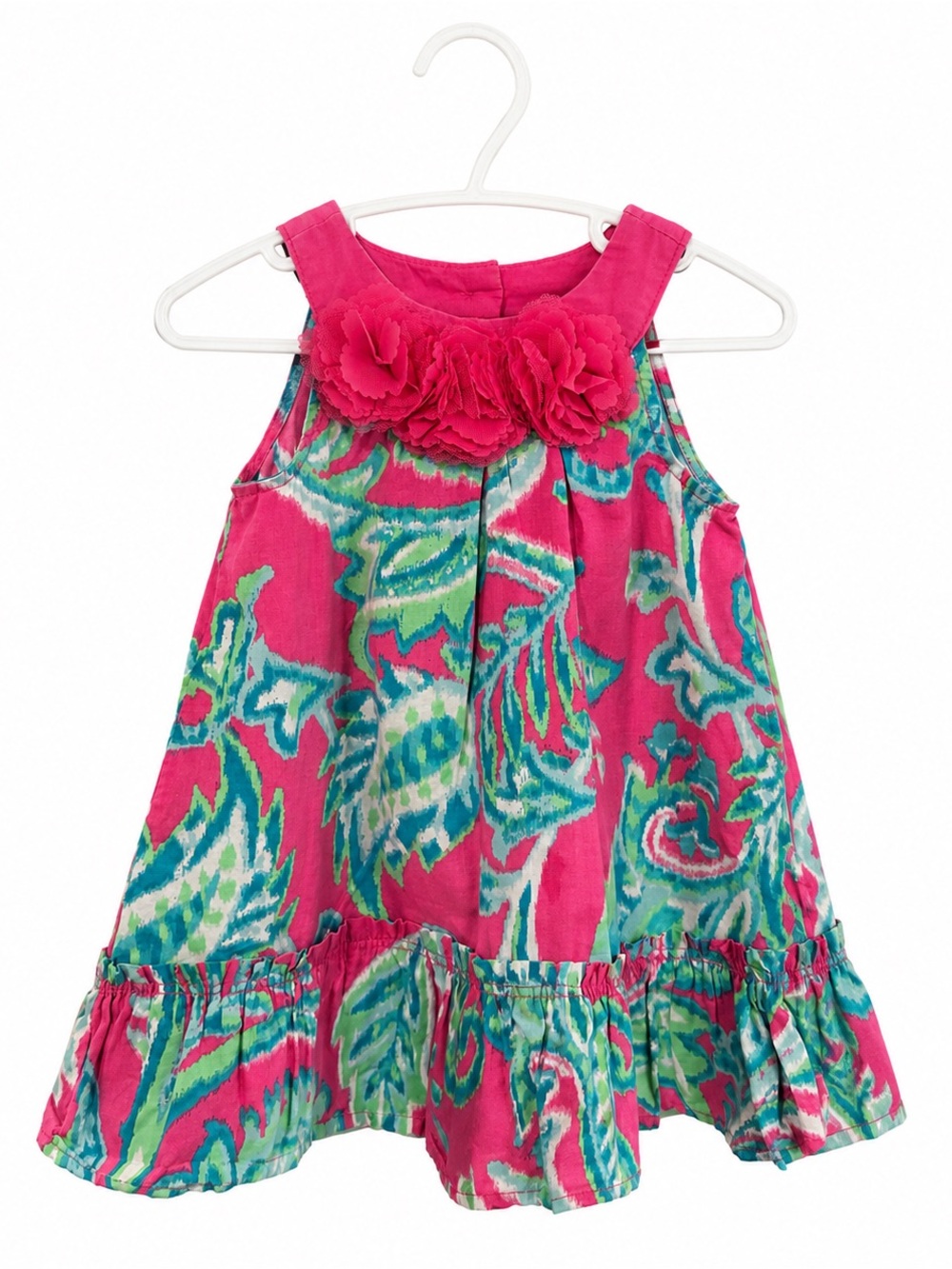 The Children's Place Girls Pink Floral-Trim Dress